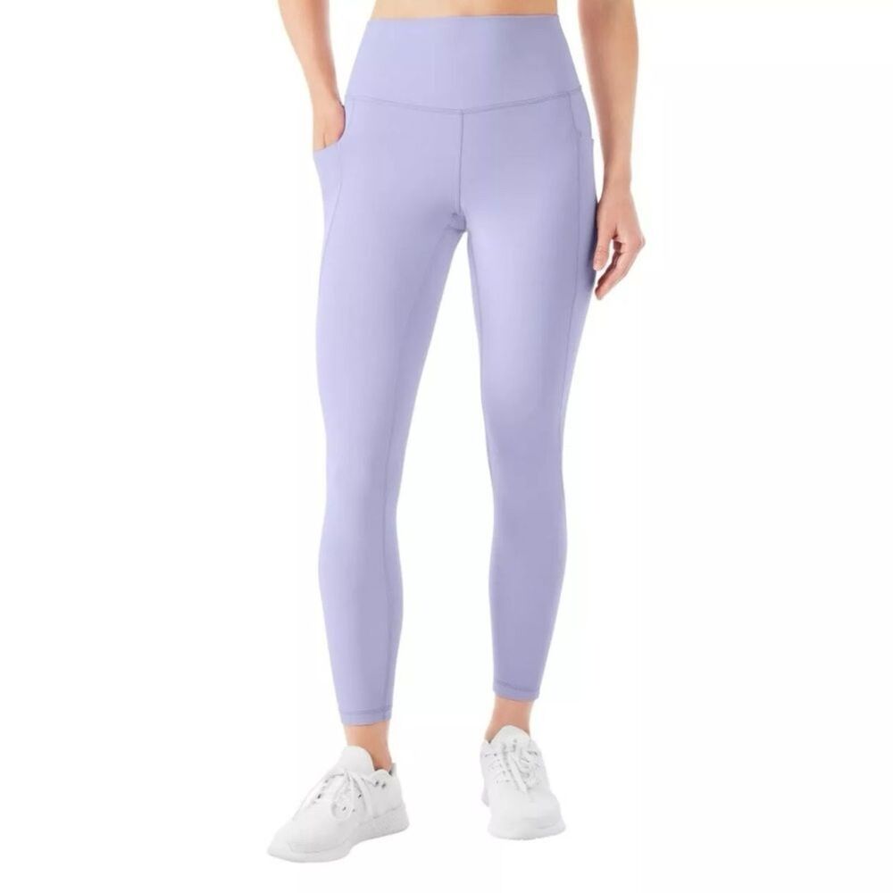 Women Lila Purple High-Waisted Leggings XL with Stretchy Fabric New Members Mark